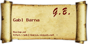 Gabl Barna névjegykártya