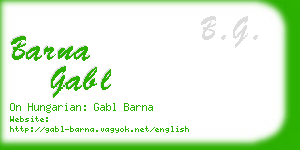 barna gabl business card